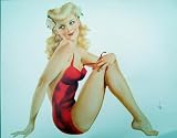 Alberto Vargas Girl In Red Lingerie Art Print Poster 11