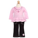 Infant Girl Pink Floral Long Sleeve Shirt Corduroy Pants Outfit 18M