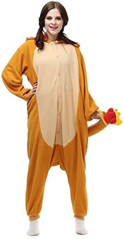 Unisex Adult Pokemon Charmander Kigurumi Cosplay Costume Sleepwear Polar Fleece XL