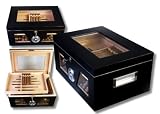 Black Wonderful Kristallglas Humidor V-1320