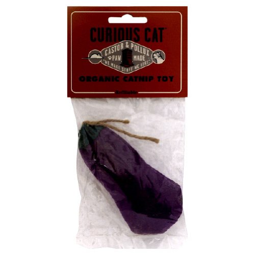 Castor & Pollux Curious Cat Organic Catnip, Single Eggplant Toy (Pack of 12)
