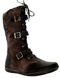 Hush Puppies Girls Dangergirl Dark Brown Zip Up Mid Calf Leather Boots