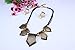 Antique Brass Tone Tribal Jewelry Shield Fringe Charm Pendant Chain Necklace