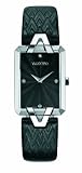 Valentino Women's V36SBQ9909SSB09 Gemme Rectangular Stainless Steel Charcoal Leather Watch