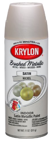 Krylon K05125500 Brushed Metallic Aerosol Spray Paint, 11-Ounce, Satin Nickel