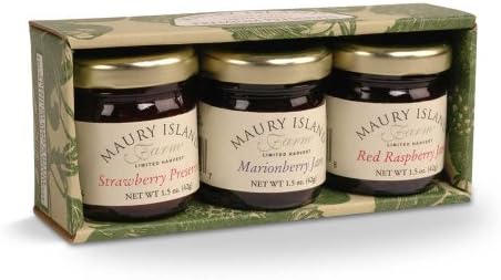 Gourmet Jam &amp; Preserves 3-Jar Sampler Pack - 1.5 oz Jars - by Maury Island Farms (Pack of 4)