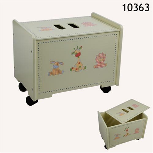 Childrens Toyshop  Toys : Toy Box / Cloth box / Seat with rolls "Giraffe"