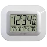La Crosse Technology WS-811561-W atomic digital wall clock with solar-powered sensor