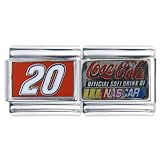 Nascar #20 Double Licensed Sports Italian Charms Bracelet Link
