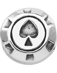 Persona Sterling Silver Poker Chip Charm fits Pandora, Troll & Chamilia European Charm Bracelets
