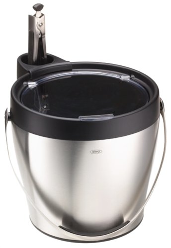 Oxo SteeL Ice Bucket and Ice Tongs with Tong Holder