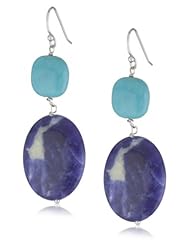 Sterling Silver Turquoise and Sodalite Drop Earrings