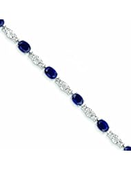 Genuine 14K White Gold White Gold Diamond And Sapphire Bracelet 6 Grams Of Gold 100% Satisfaction Guaranteed.