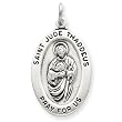 St. Jude Medal Sterling Silver ,1" (25mm).18" Steel Necklace Chain