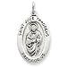 St. Jude Medal Sterling Silver ,1" (25mm).18" Steel Necklace Chain