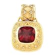 14K Yellow Gold Mozambique Garnet and Diamond Pendant