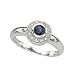 14K White Gold 0.06 ct. Diamond and 1/3 ct. Sapphire Fashion Ring