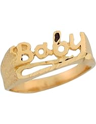 14k Yellow Gold Baby Filigree Special Kids Ring Jewelry