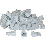 CableWholesale RJ45 Strain Relief Boots, 50 Pieces per Bag, Grey (SR-8P8C-GY)