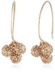 Anne Klein "All that Glitters" Gold-Tone and Topaz Fireball Cluster Drop Earrings