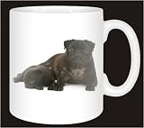 NEW-BLACK PUG+PUP Coffee Mug