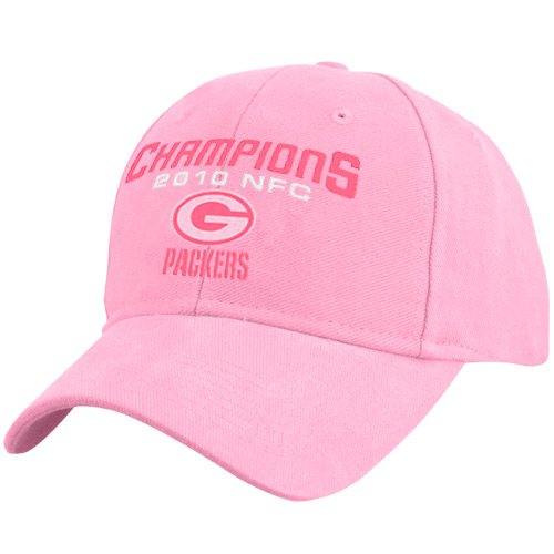 Green Bay Packers Ladies Pink 2010 NFC Champions Argos Structured Adjustable Hat ()