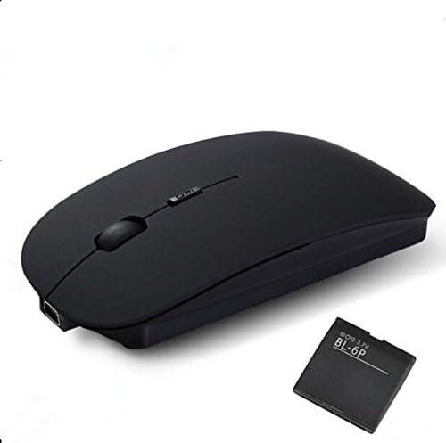 Ultra-thin 2.4GHz Wireless Rechargeable Optical Mouse/Mice 3 Adjustable DPI Levels With Built-in Battery Intelligent Power Saving Extra Long Standby and USB Nano Transceiver - black