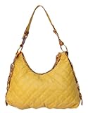 Medium Faux Leather Handbag Purse w/ Snake Print Board, Yellow - QPT140