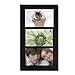 Adeco 3 Openings Decorative Black Wood Wall hanging Picture Photo Frame - Made to Display Three 4x6 Photos