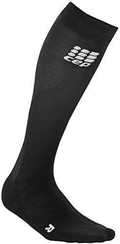 CEP Women's Progressive+ 2.0 Compression Run Socks (Size III (Calf 12.5-15-Inch), Black/Black)