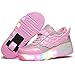 Nsasy Girl's Boy's LED Light single wheel roller shoes Kids skate sneaker