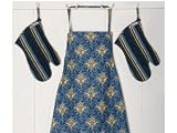Review Tululah Designs LLC  / Tululah Designs Narissa Print, Ellis Stripe Teal Print Apron/Stripe Oven Mitt Set 3-pc.