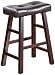 Set of 2, Country Series Counter Stool - 24"H - in Dark Cherry Finish with Faux Leather