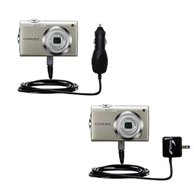 Car and Wall Charger Essential Kit for the Nikon Coolpix S4000 - uses Gomadic TipExchange Technology