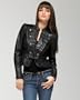 Leather & Knit Military Jacket - BLACK (XS)