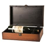 Wilco Imports Brown Wooden Decorative Box for Two Bottles of Wine
