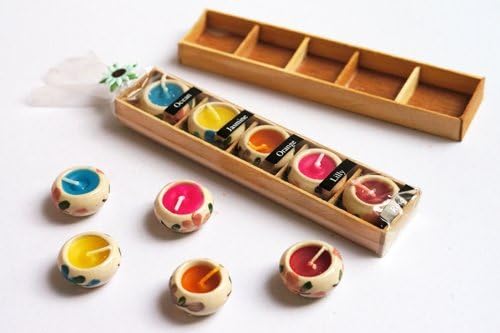 SPA PARTY SUPPLIES ,Relaxed Aroma Candle with Mini Jar Ceramic Holder (1Pack , 5Pcs)