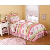 Crazy Pink Ladybug Quilt with Sham Size: Full