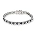 Eve's Addiction Sapphire and Diamond CZ Tennis Bracelet