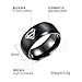 Tanyoyo Jewelry 8mm Titanium Rings Stainless Steel for Mens Rings S Shield Black