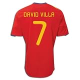 #7 David Villa Spain Champions Home 09/11 Kid Soccer Jersey & Matching Short Set - For Youth Age: 8-10 Years Old