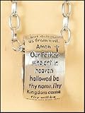 Silver the Lords Prayer Ring Pendant - Lead-free Zinc Alloy -- 20 L Chain - 7 8 Dia X 1 2 H Pedant