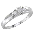 10K White Gold .25 Carat Diamond 3 Stone Ring