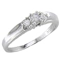 10K White Gold .25 Carat Diamond 3 Stone Ring