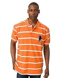 Us Polo Association Stripe Pique Polo, Orange