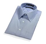 Tommy Hilfiger Solid Blue Straight Collar Men's Dress Shirt
