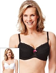 2 Pack Limited Collection Post Surgery Floral Embroidered Non-Padded B-DD Bras