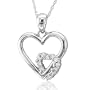 10k White Gold Heart Diamond Pendant Necklace (HI, I, 0.10 carat)