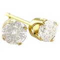 1/3 Carat Diamond Stud Earrings in 14K Yellow Gold