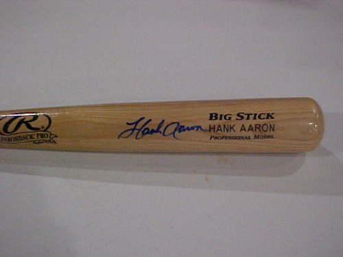 HAND AARON AUTOGRAPHED HAND SIGNED FULL SIZE RAWLINGS BAT - ATLANTA BRAVES